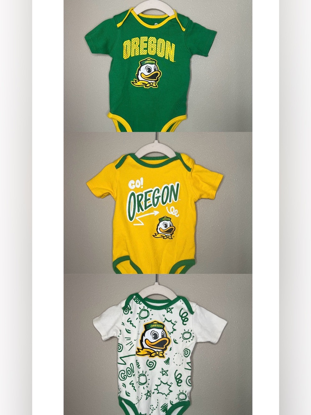 12m Oregon Ducks Baby One-Piece Bodysuit 3 styles available